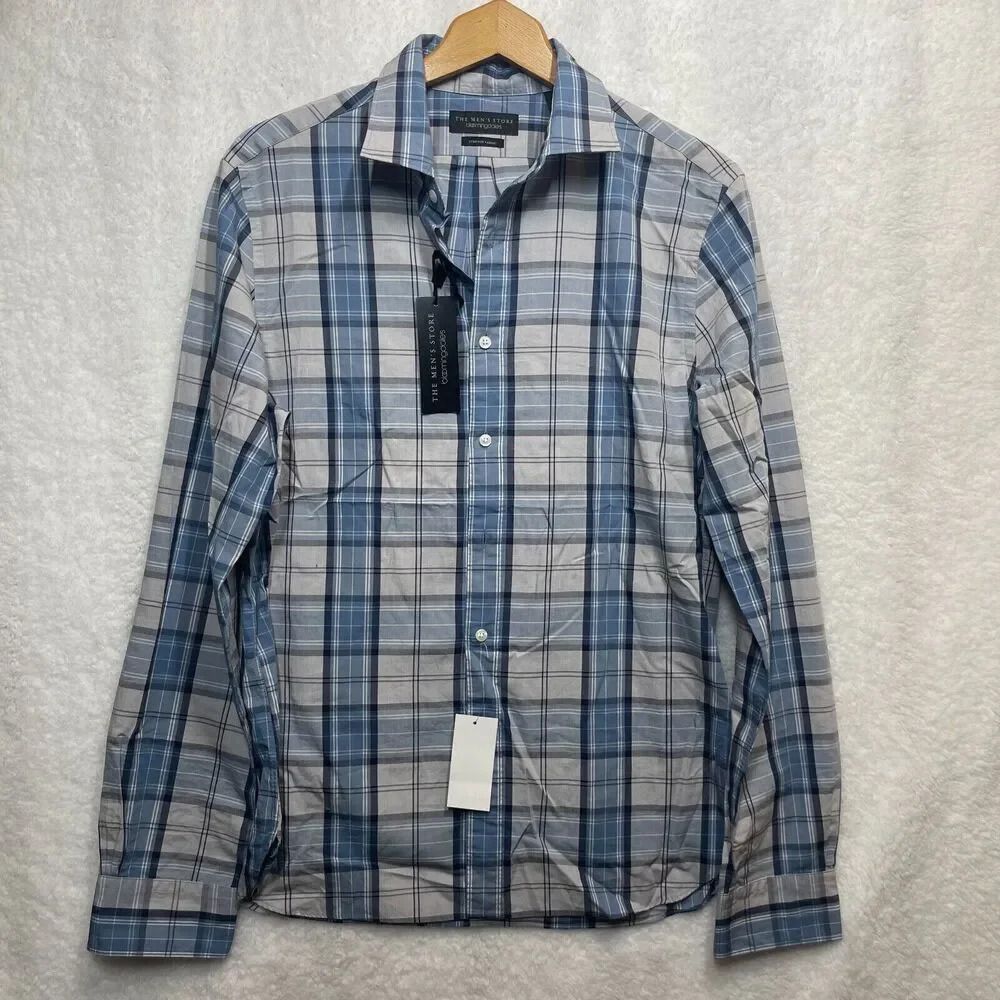 The Men's Store Bloomingdale Stretch Fabric Blue Multi Size M Long Sleeve‎ NEW!
